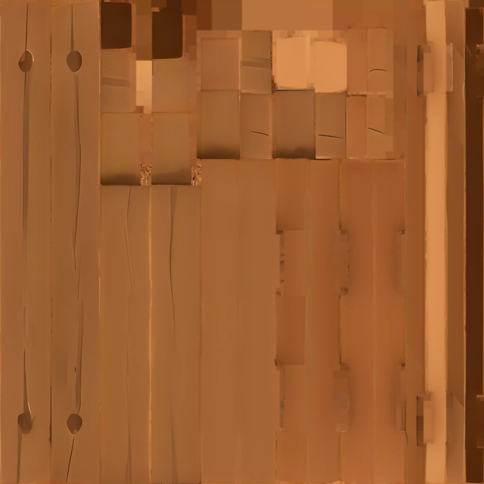 wooden picket fence section 3D model_15