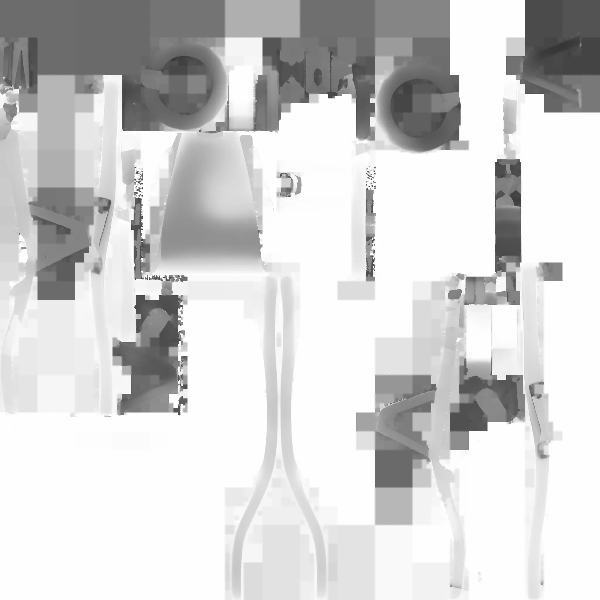 Orange wheelbarrow with wooden handles 3D model_22