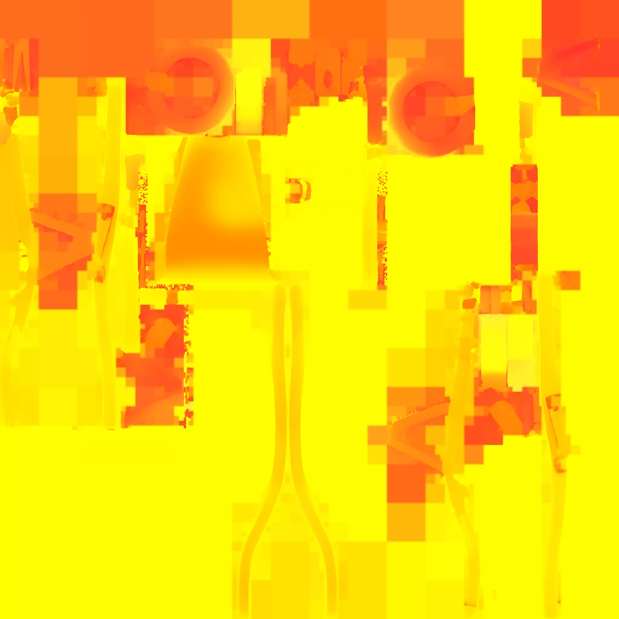 Orange wheelbarrow with wooden handles 3D model_20