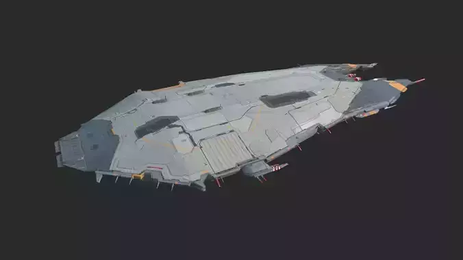 Future sci-fi spacecraft 3D model