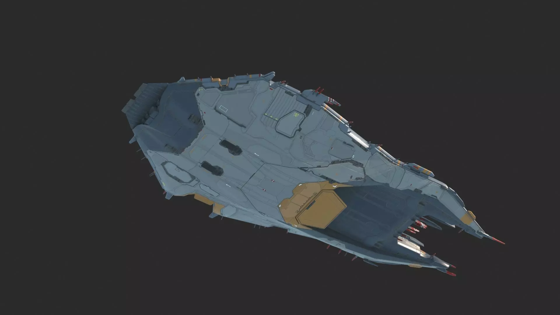 Future sci-fi spacecraft 3D model_1