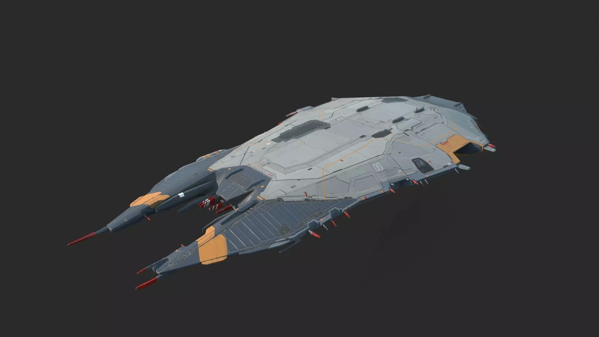Future sci-fi spacecraft 3D model_5
