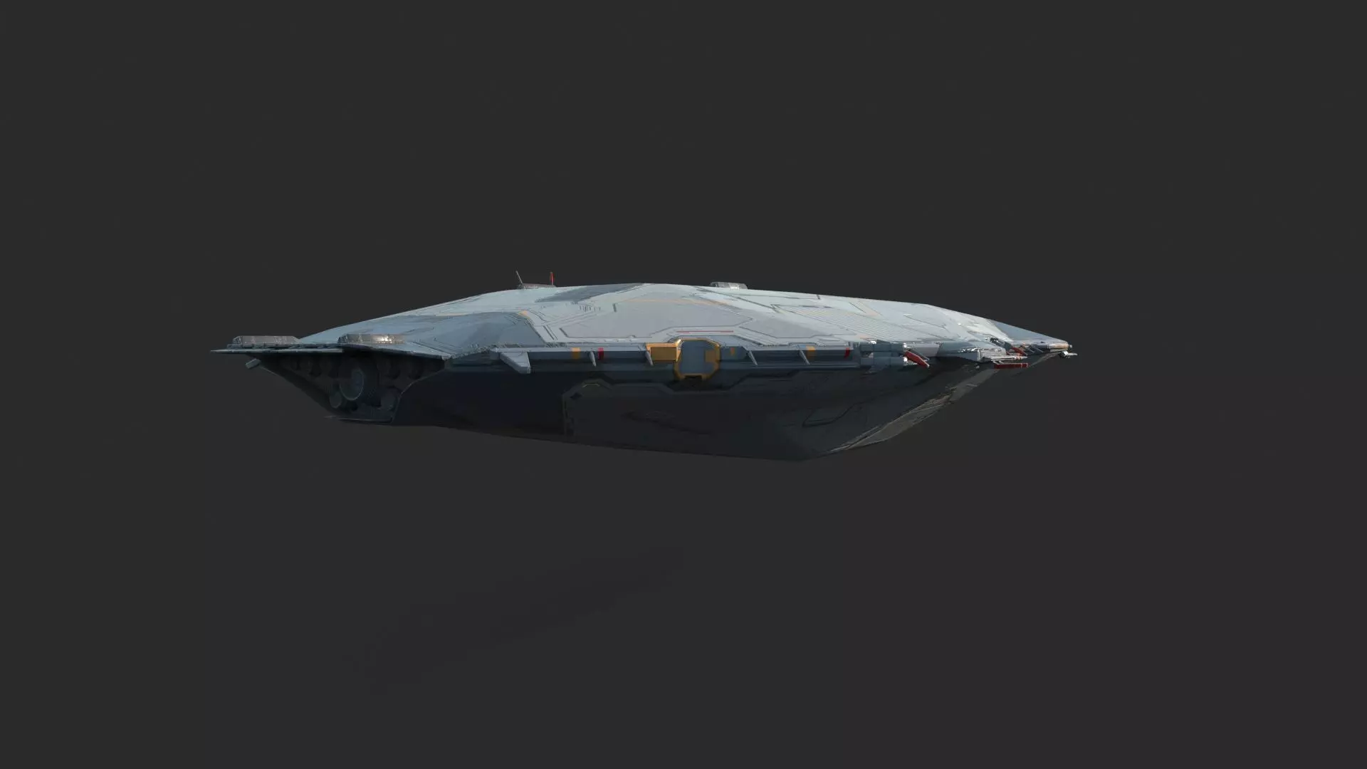 Future sci-fi spacecraft 3D model_4