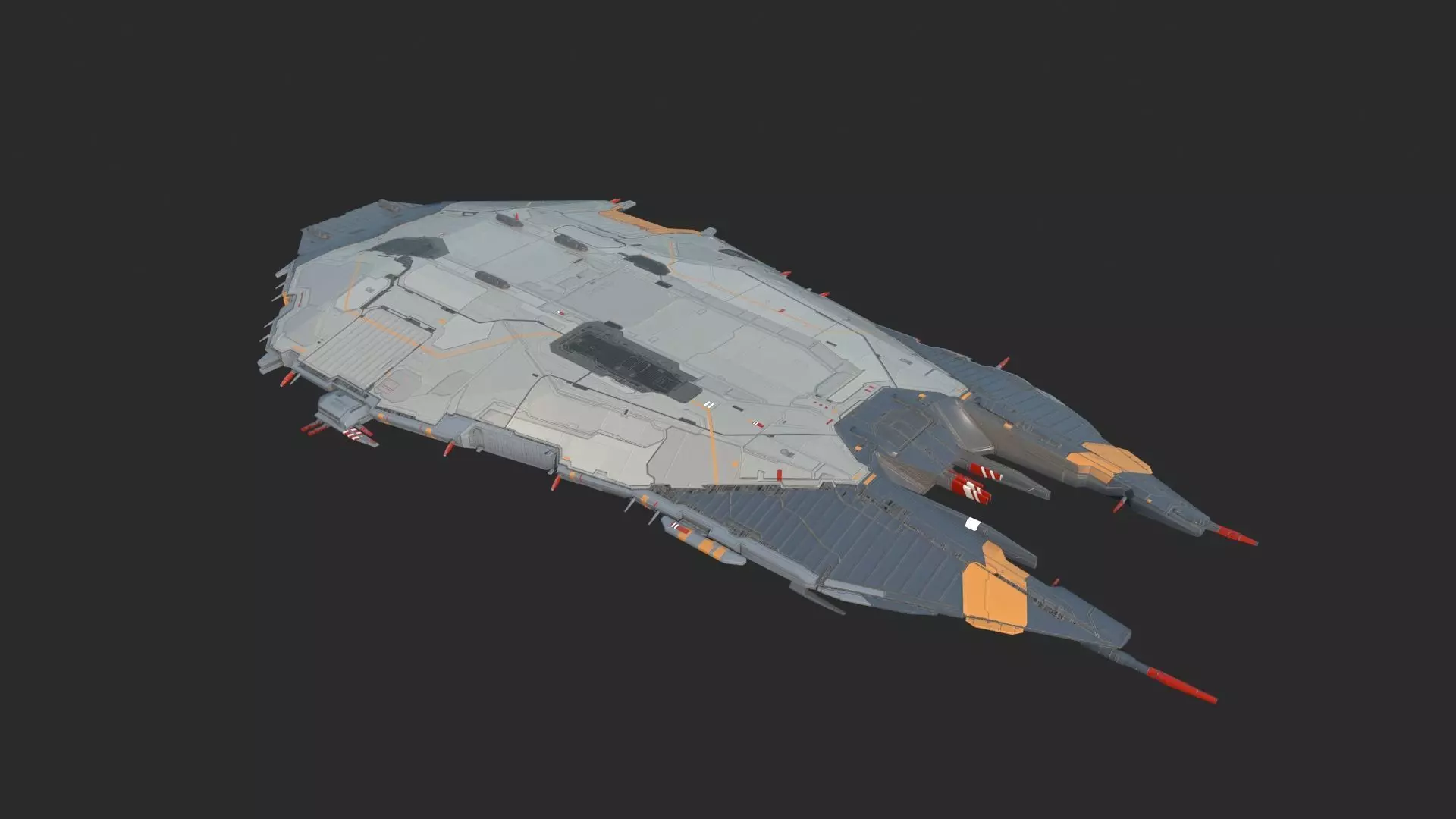 Future sci-fi spacecraft 3D model_3