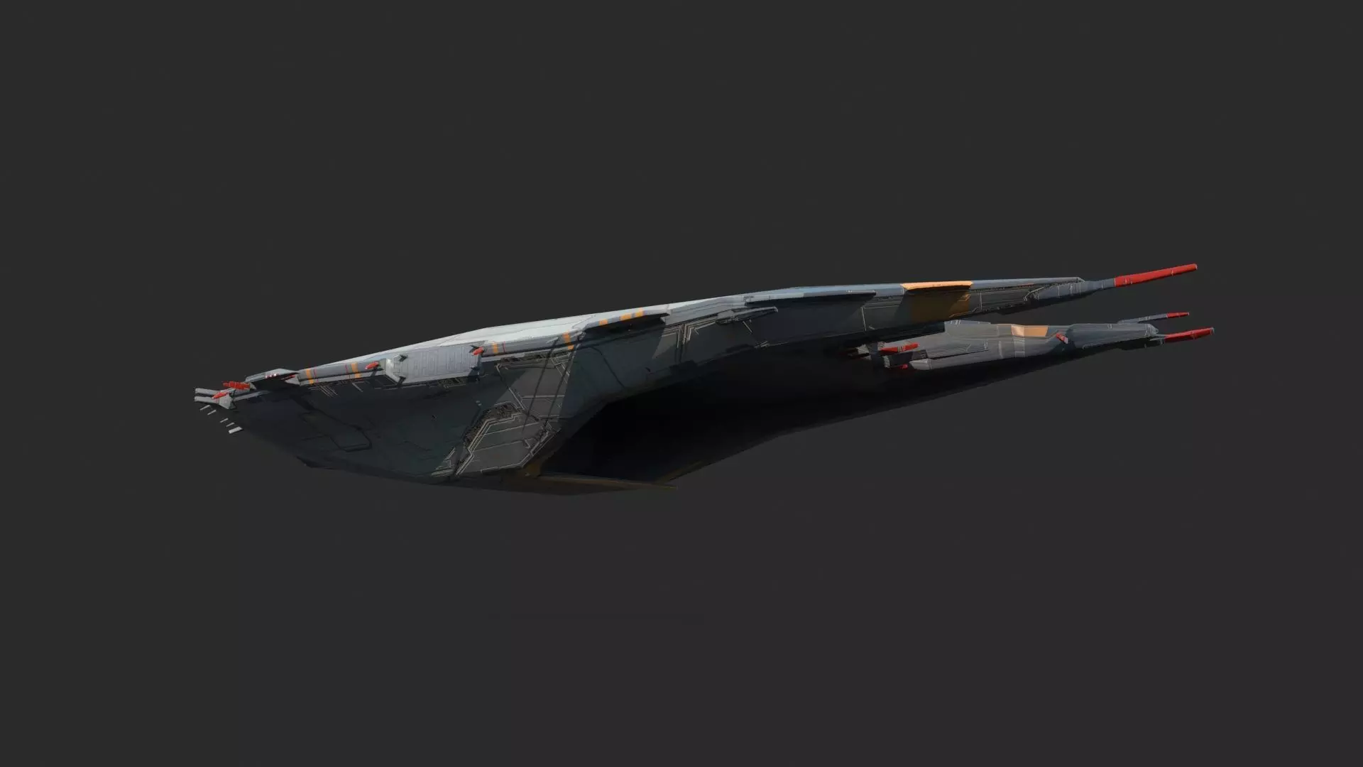 Future sci-fi spacecraft 3D model_2