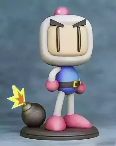 Bomberman White STL ready to 3D print and DIY