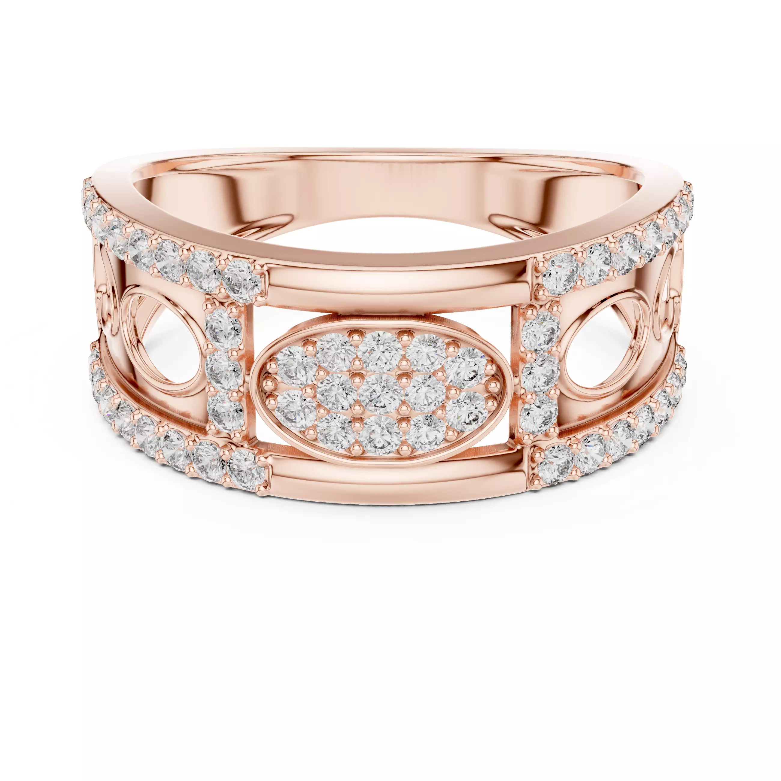 Round Cut Diamond Oval Shape Engagement Ring 3DM STL Video 3D print model