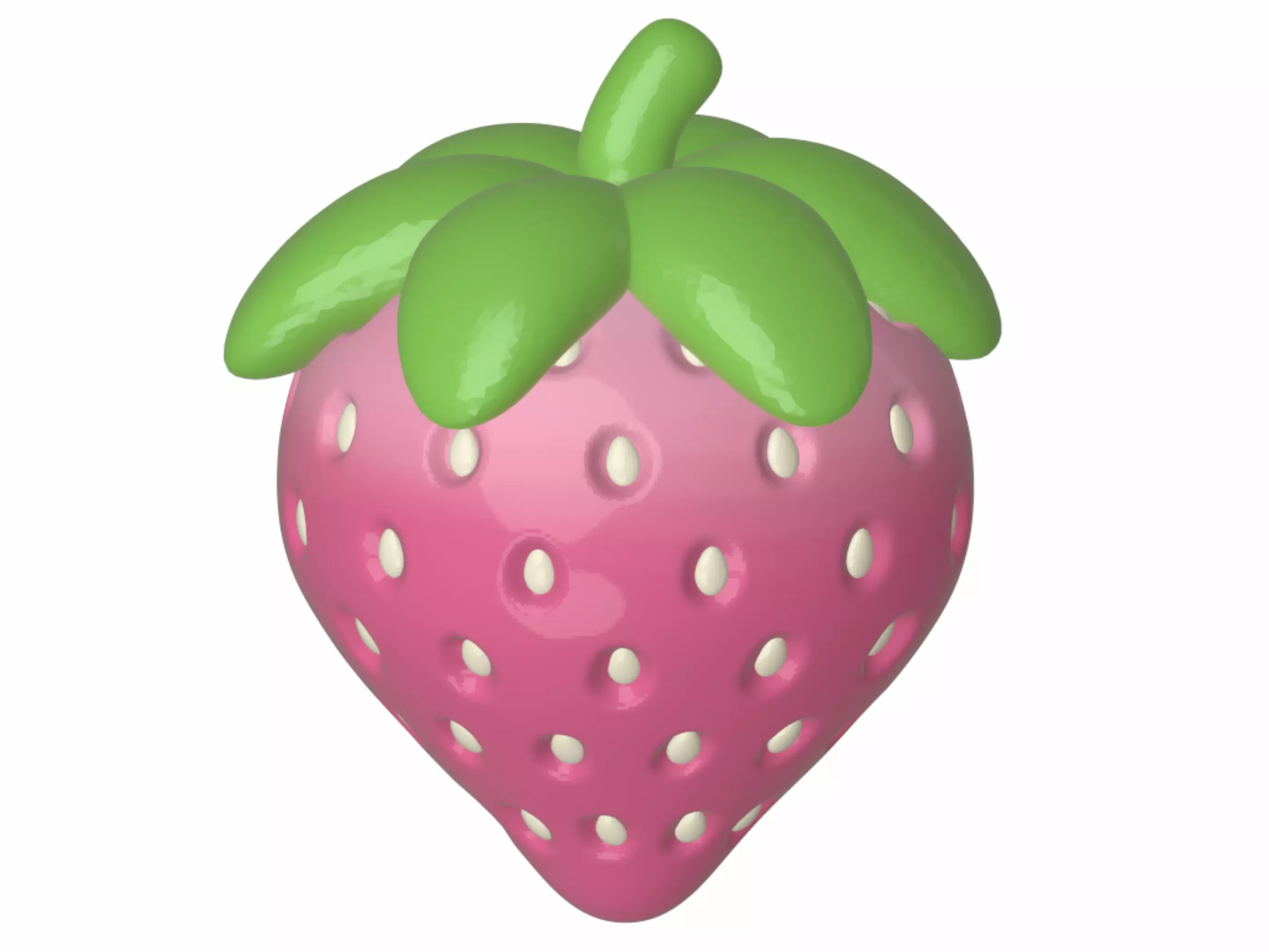Cartoon Strawberry 3D model_2