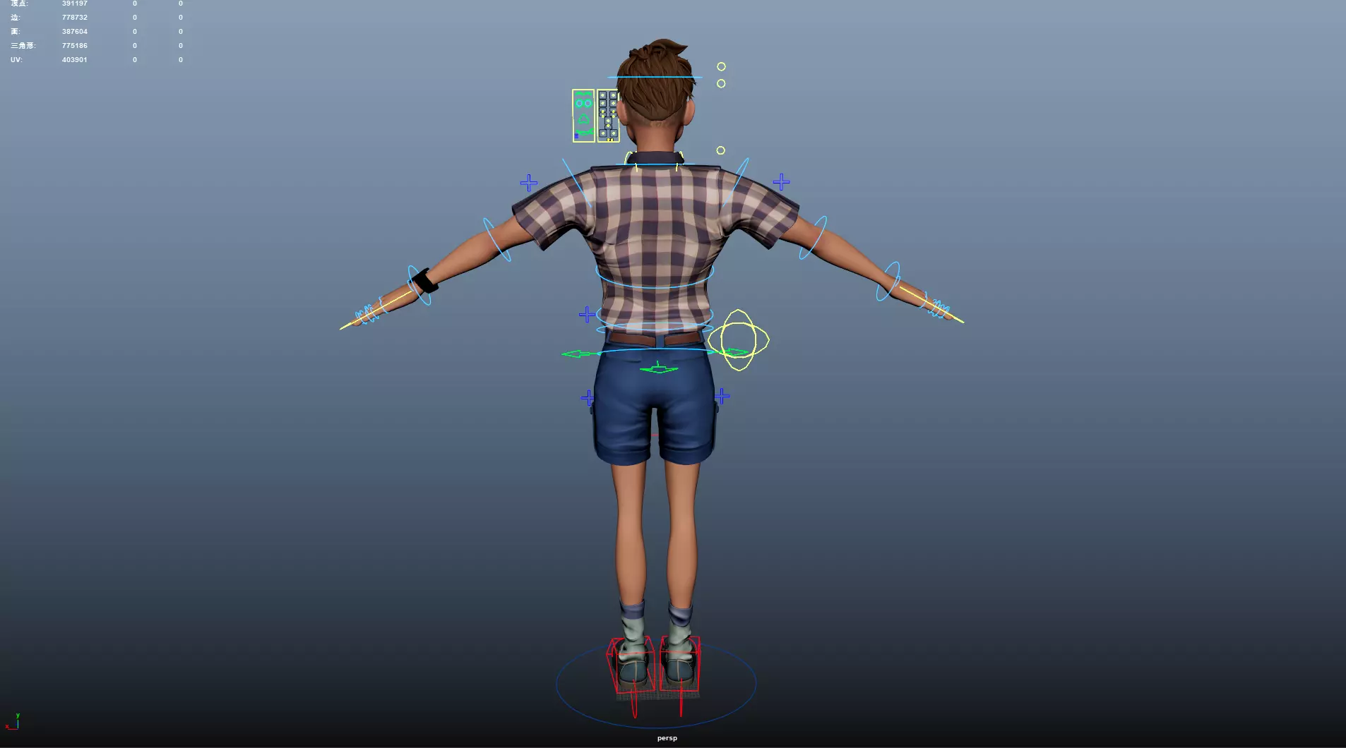 Cartoon Man Low-poly 3D model_24