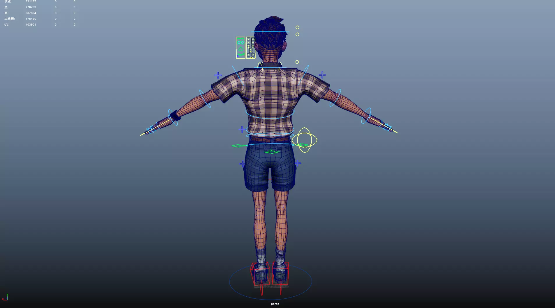 Cartoon Man Low-poly 3D model_25