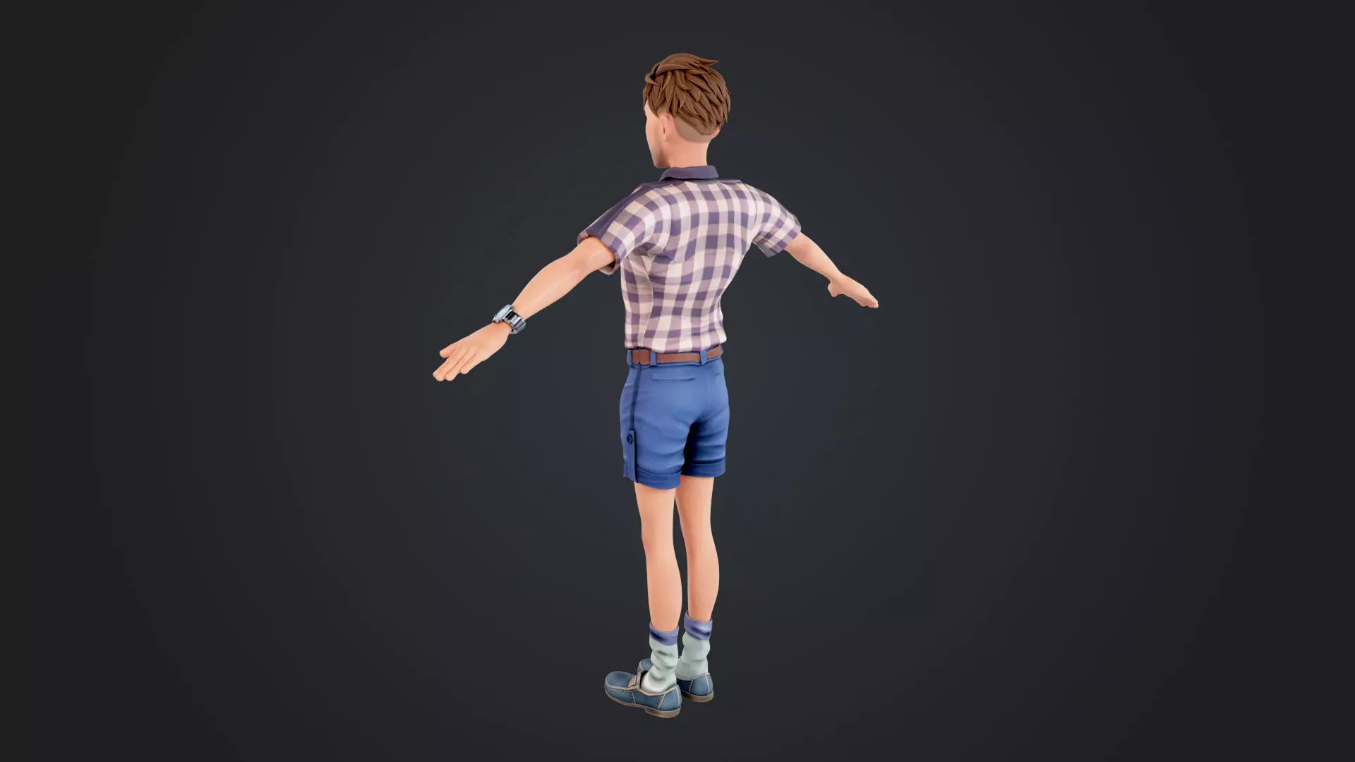 Cartoon Man Low-poly 3D model_6