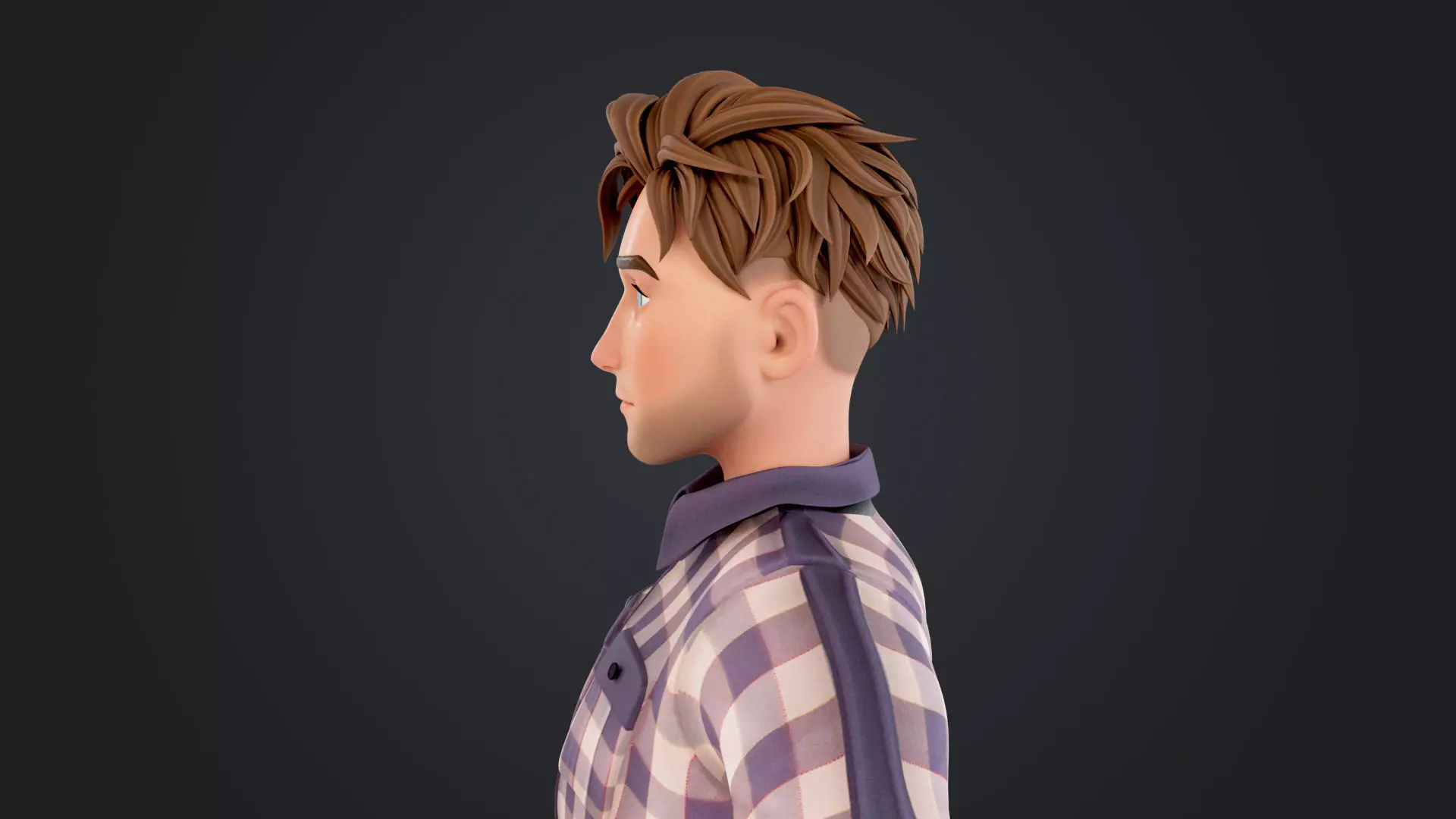 Cartoon Man Low-poly 3D model_10