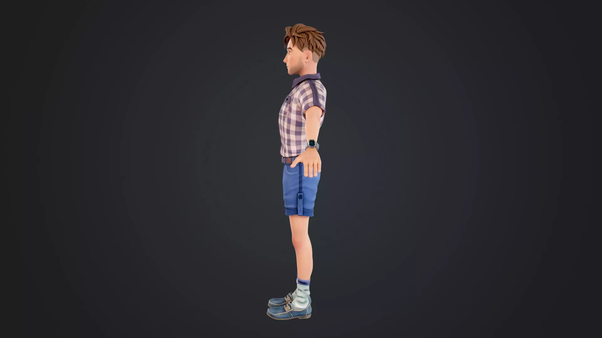 Cartoon Man Low-poly 3D model_5