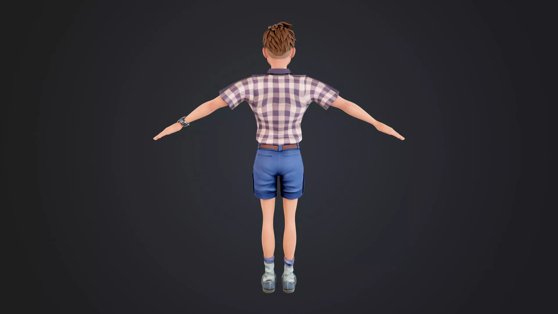 Cartoon Man Low-poly 3D model_7