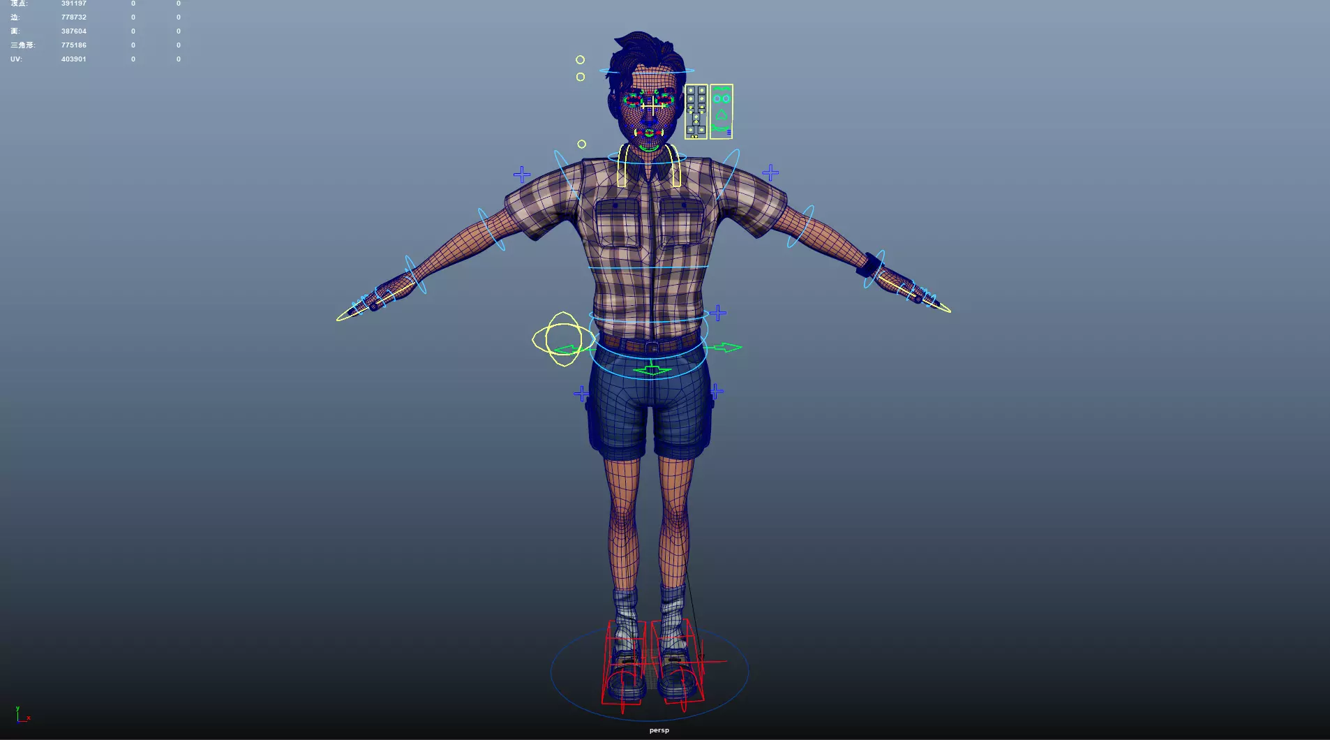 Cartoon Man Low-poly 3D model_21
