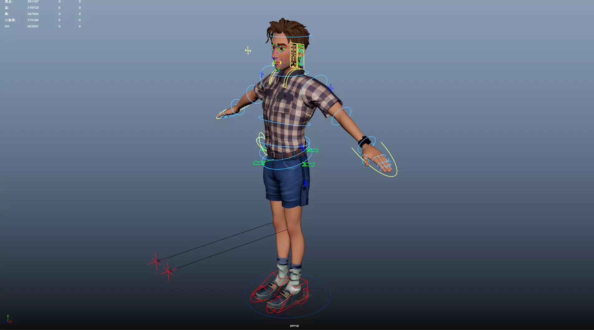 Cartoon Man Low-poly 3D model_22