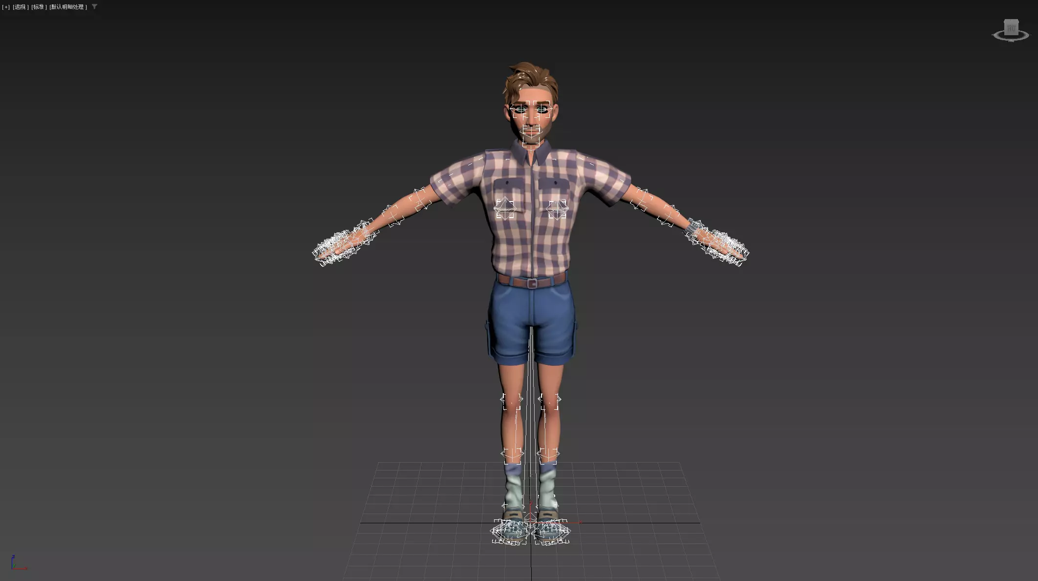 Cartoon Man Low-poly 3D model_26