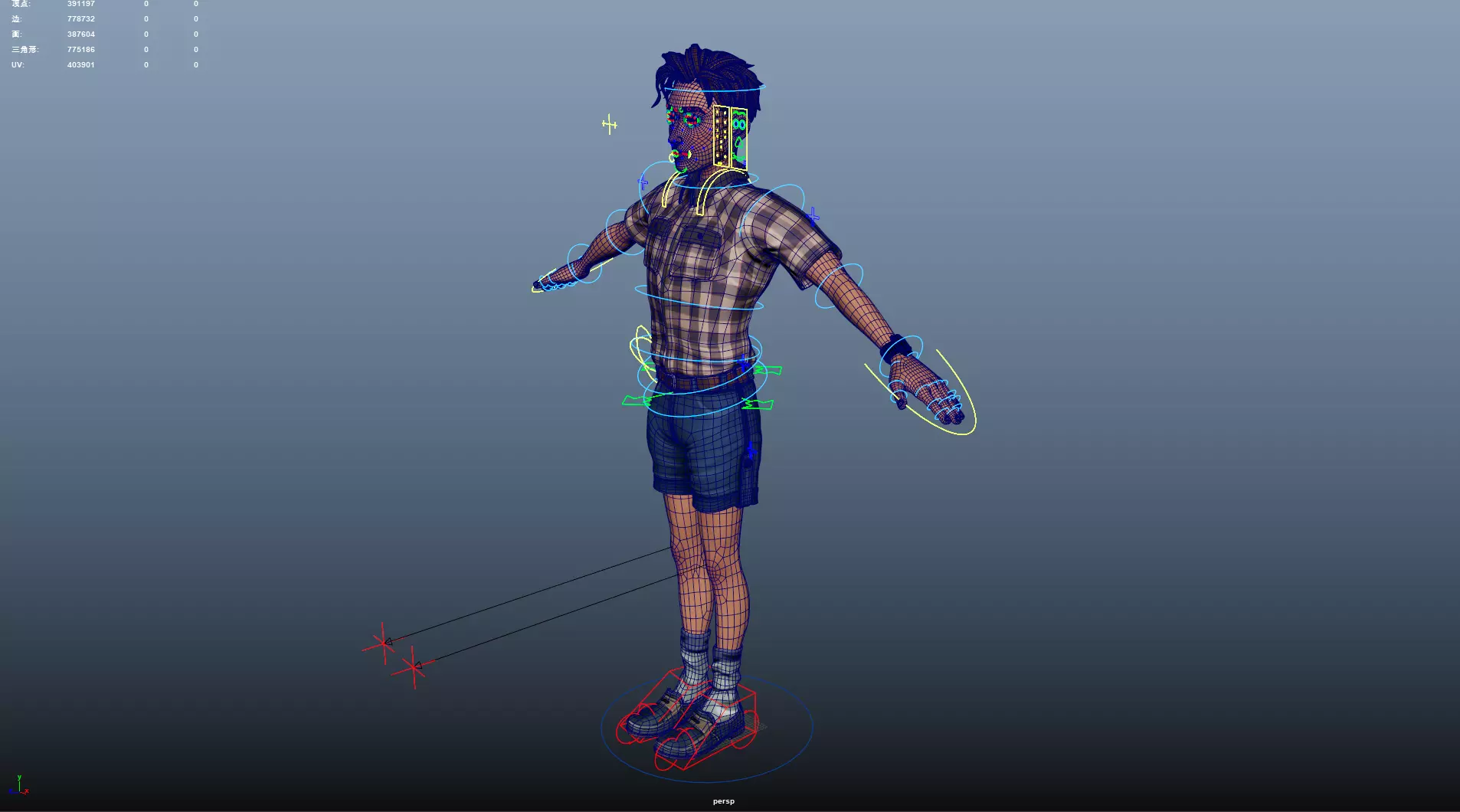 Cartoon Man Low-poly 3D model_23