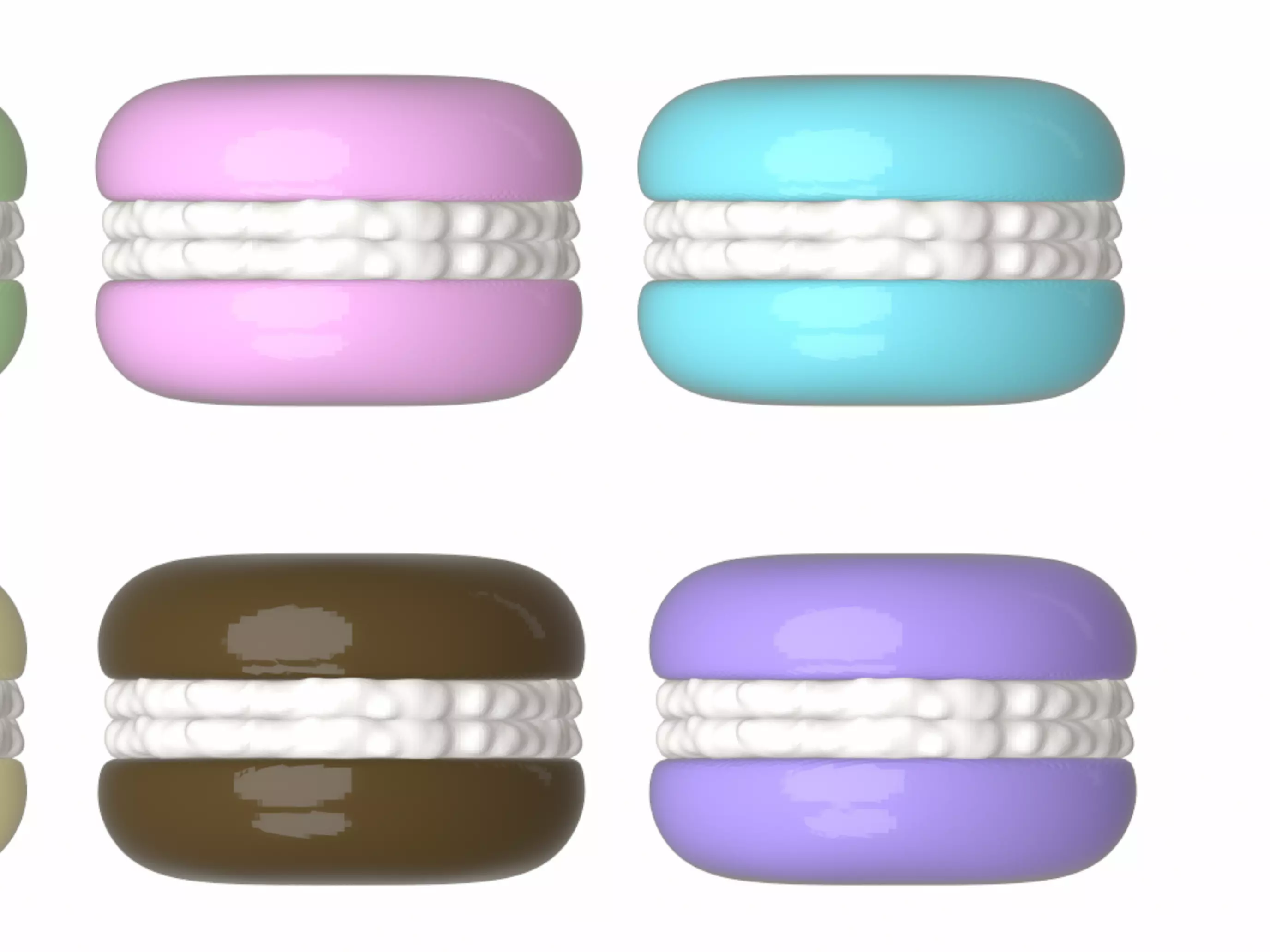 Macaron Stack Set 6 Variants 3D model_3