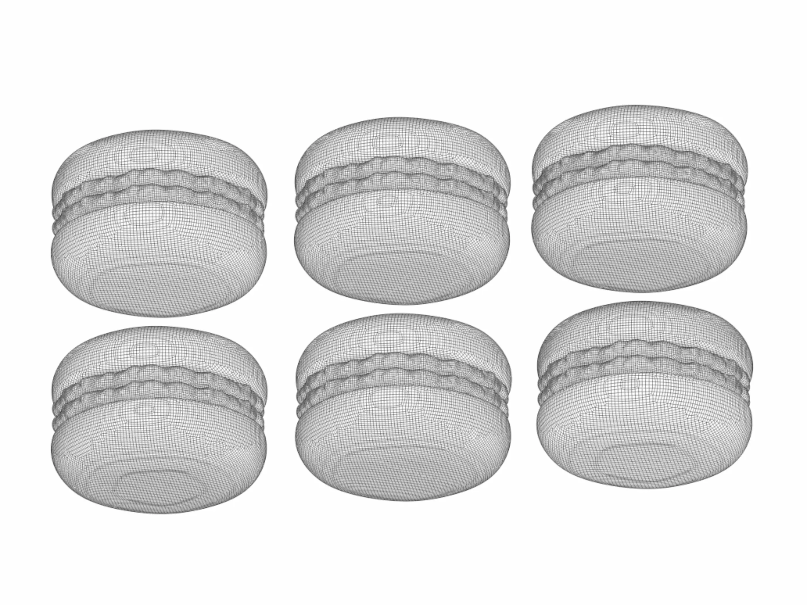 Macaron Stack Set 6 Variants 3D model_5