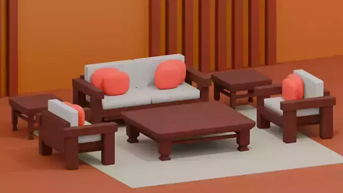 Modern Sofa and Table Set Chinese Style