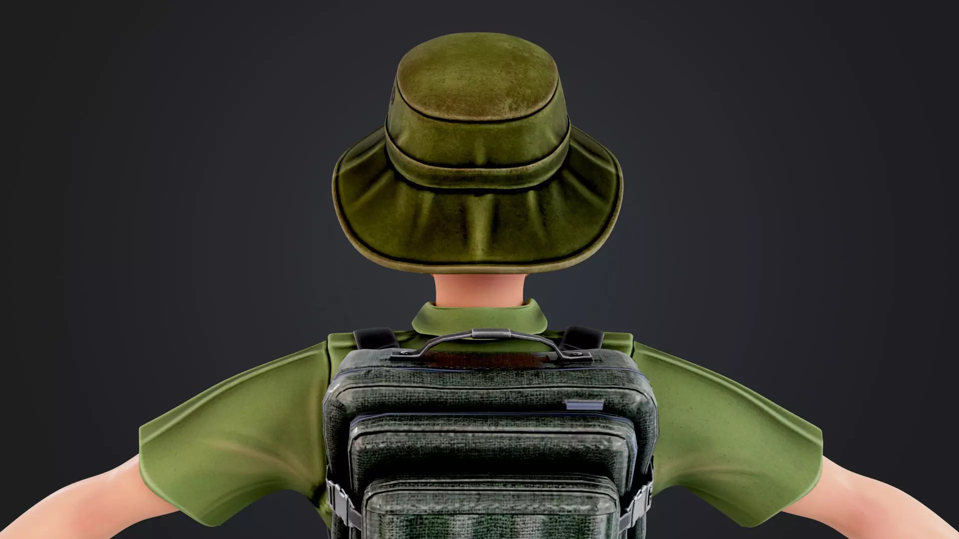 Explorer Cartoon Character Low-poly 3D model_12