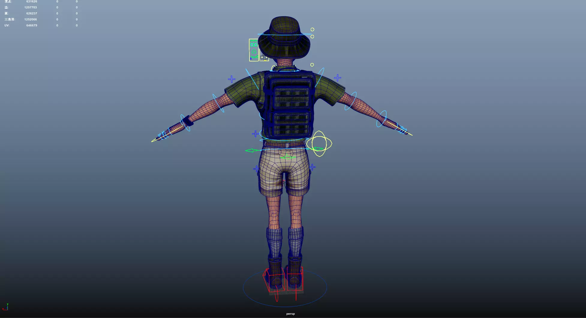 Explorer Cartoon Character Low-poly 3D model_25