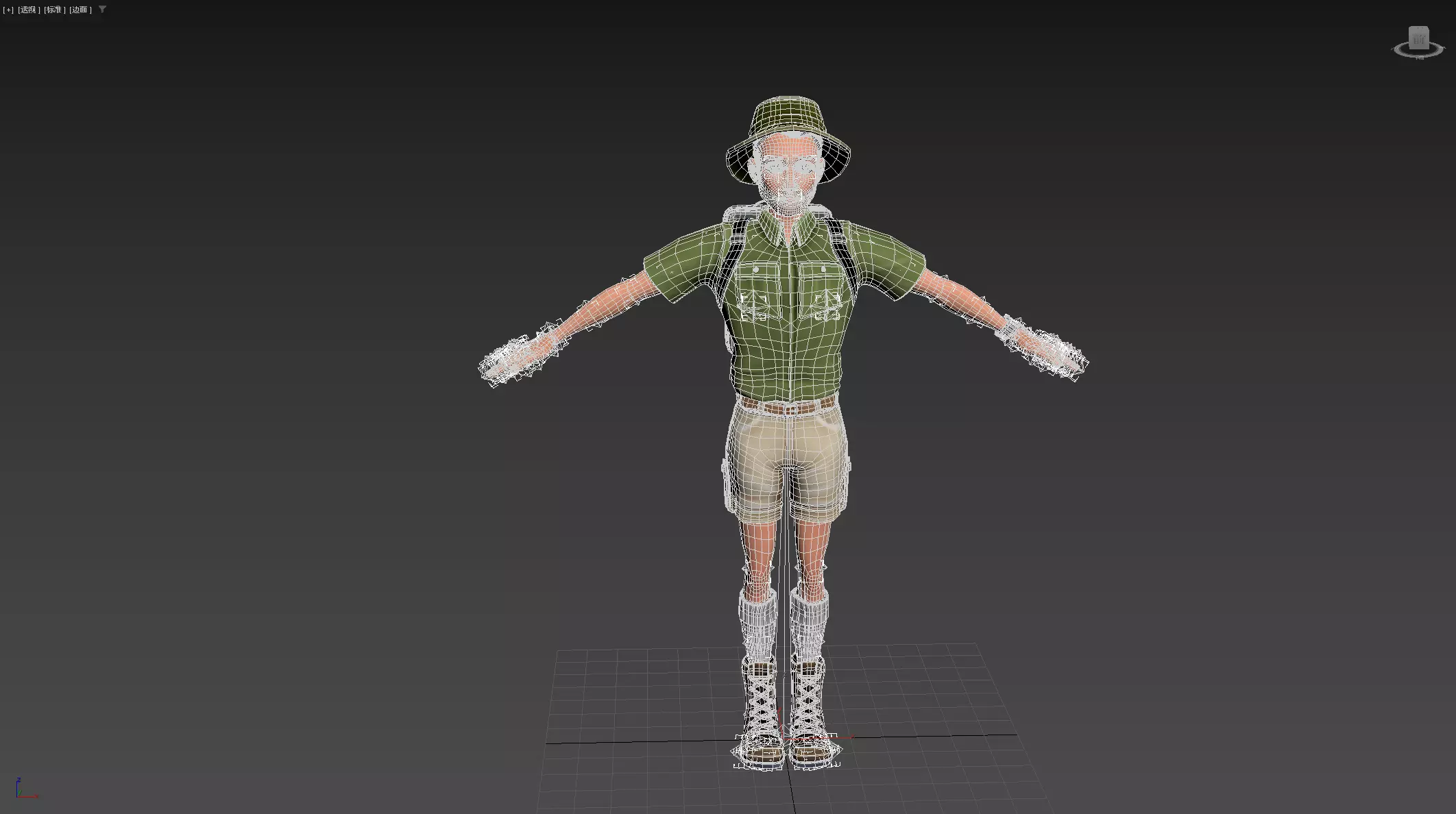 Explorer Cartoon Character Low-poly 3D model_27