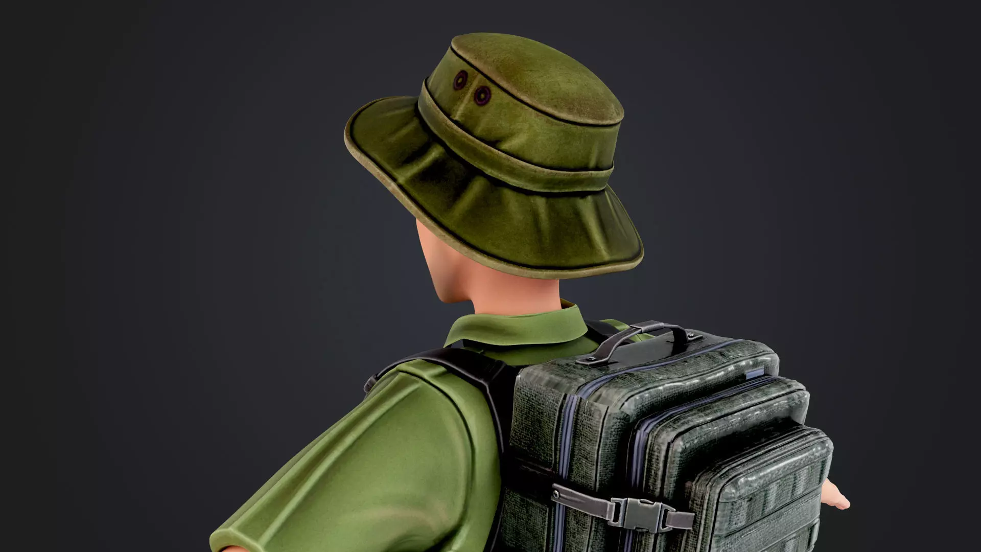 Explorer Cartoon Character Low-poly 3D model_11