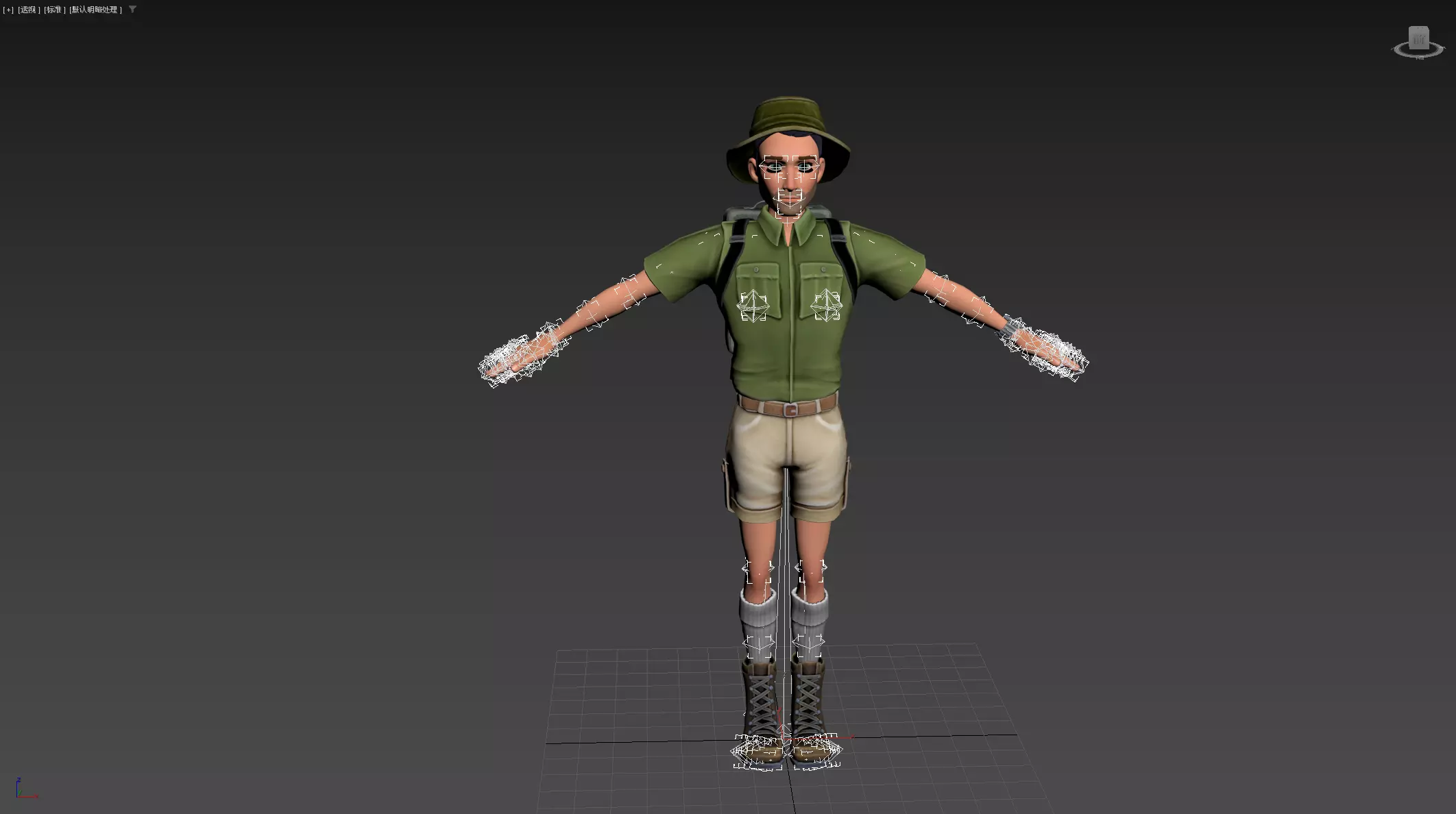 Explorer Cartoon Character Low-poly 3D model_26