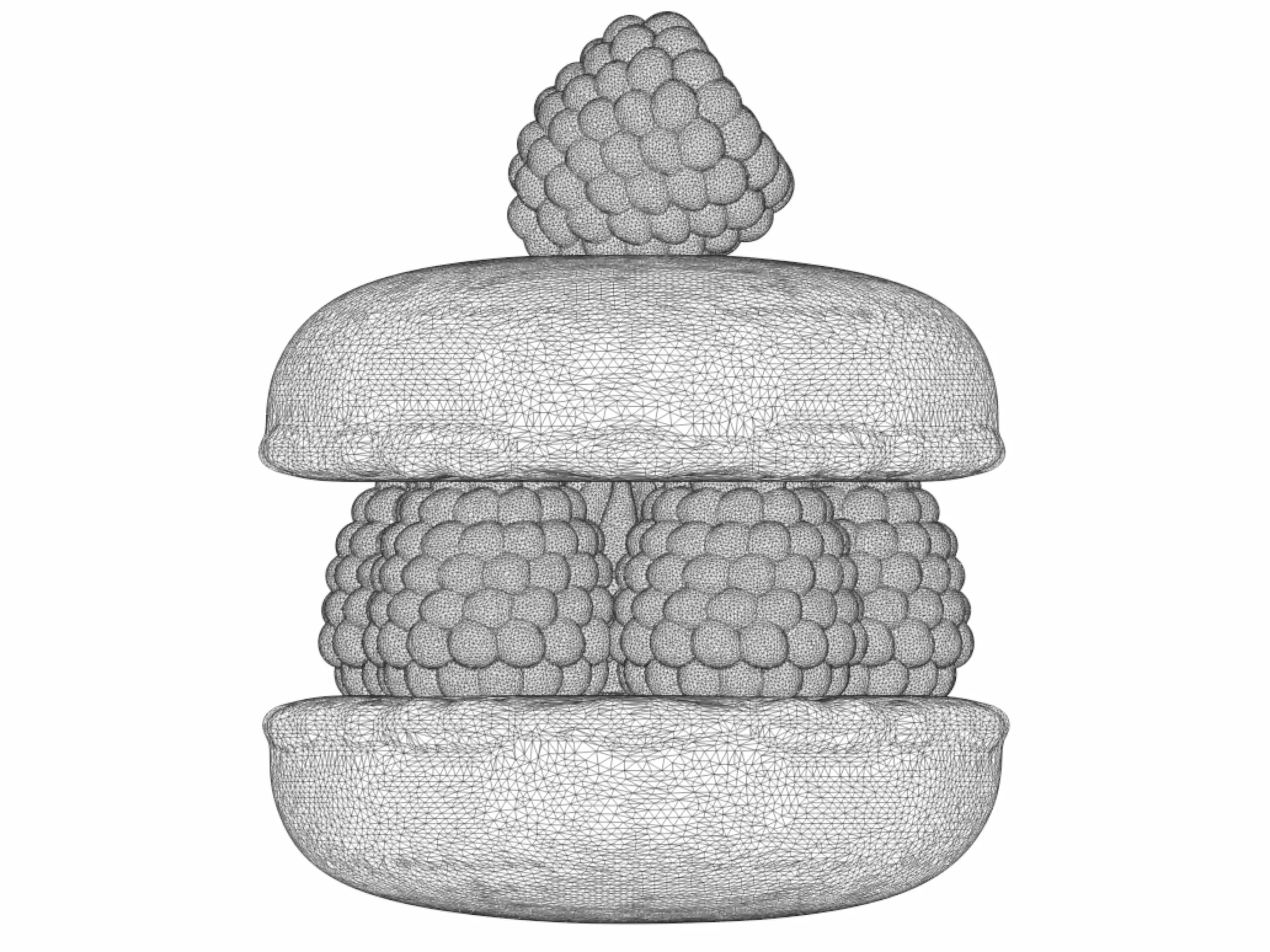  Raspberry Macaron Delight 3D model_6