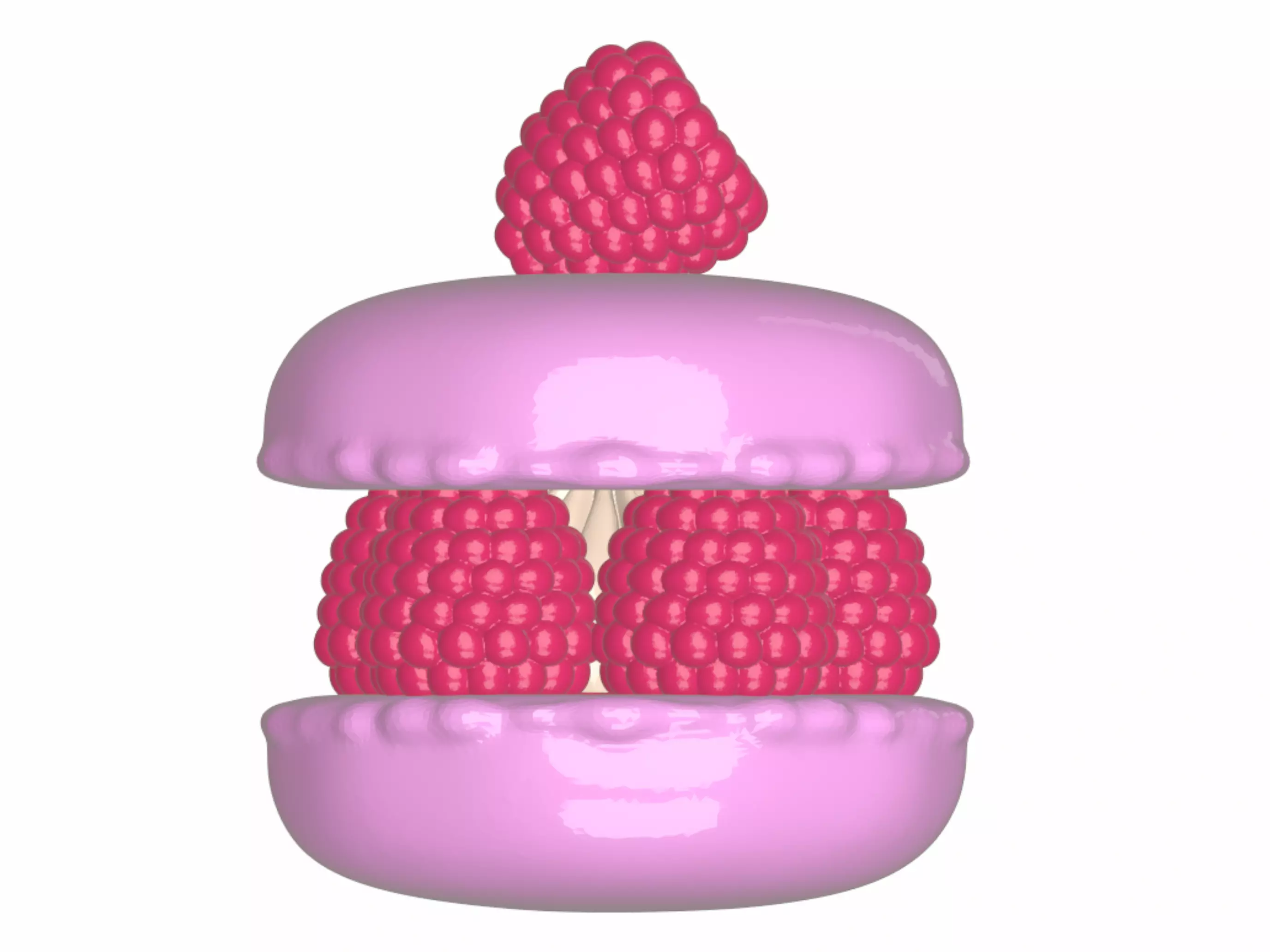  Raspberry Macaron Delight 3D model_1