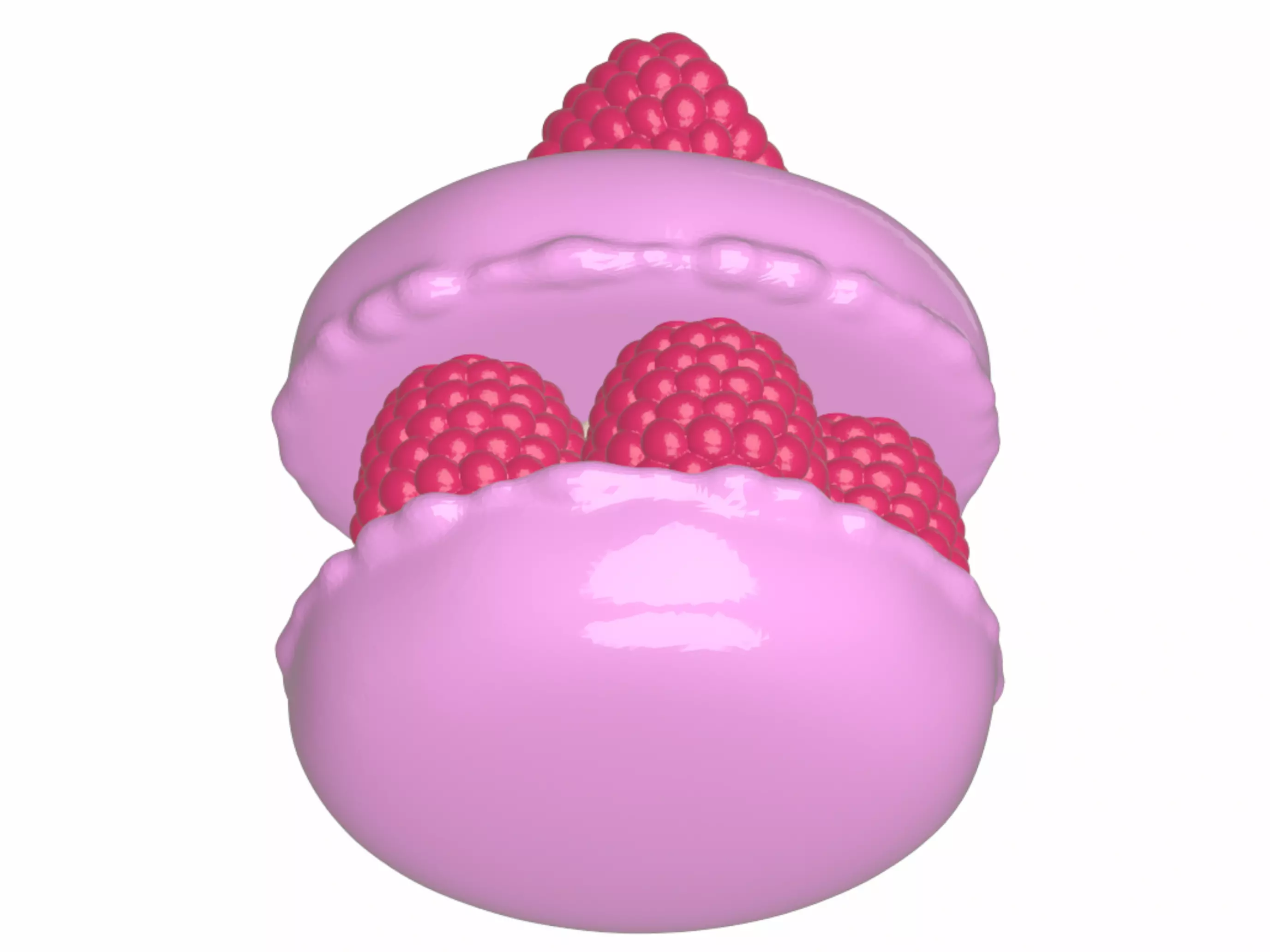  Raspberry Macaron Delight 3D model_5