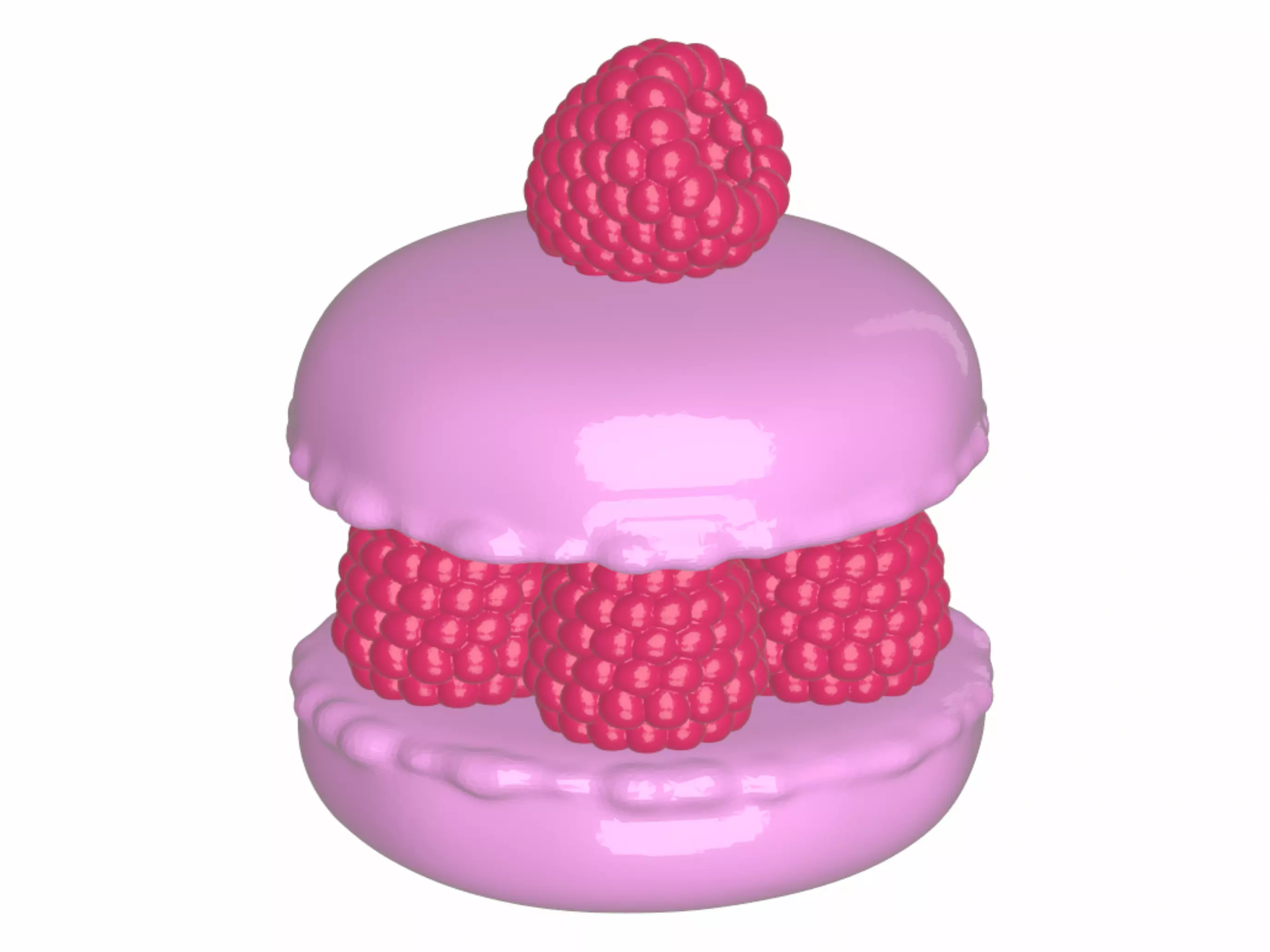  Raspberry Macaron Delight 3D model_4