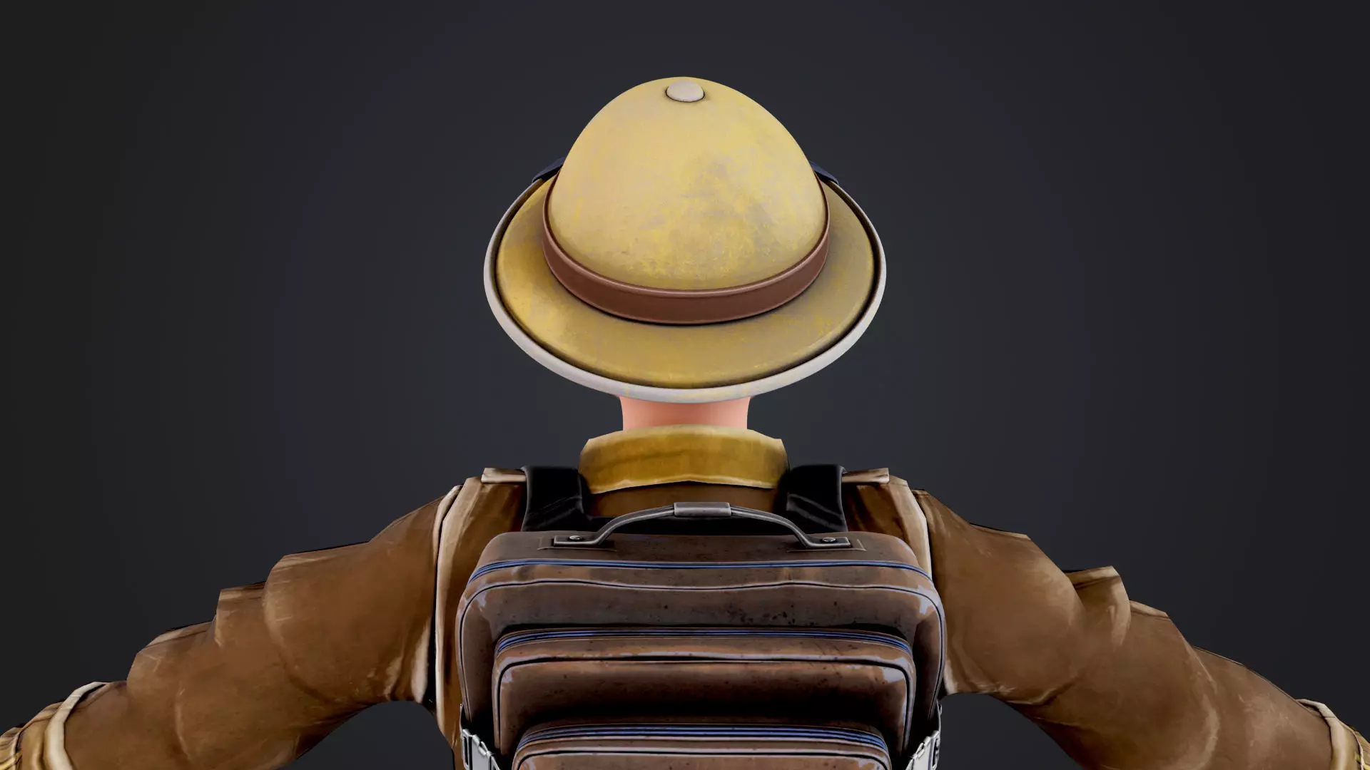 Explorer Cartoon Character Low-poly 3D model_12