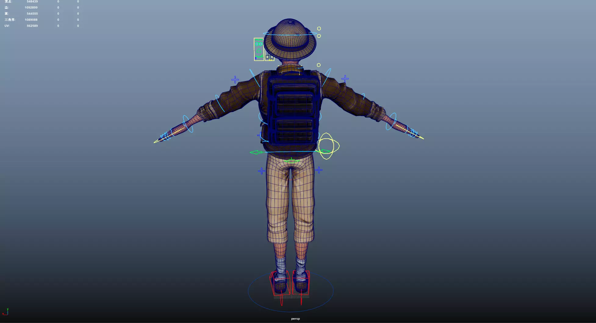 Explorer Cartoon Character Low-poly 3D model_27