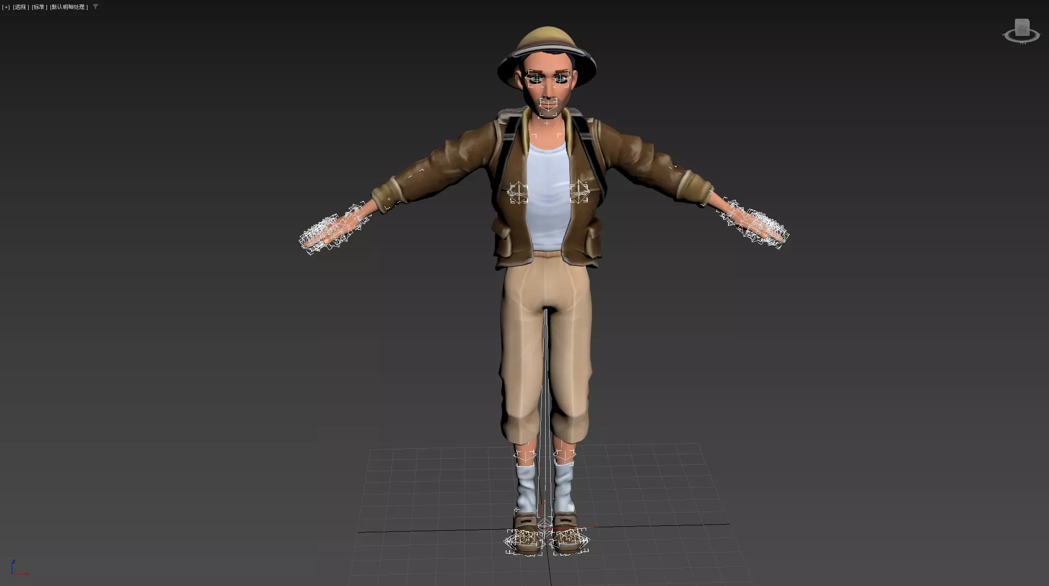 Explorer Cartoon Character Low-poly 3D model_26