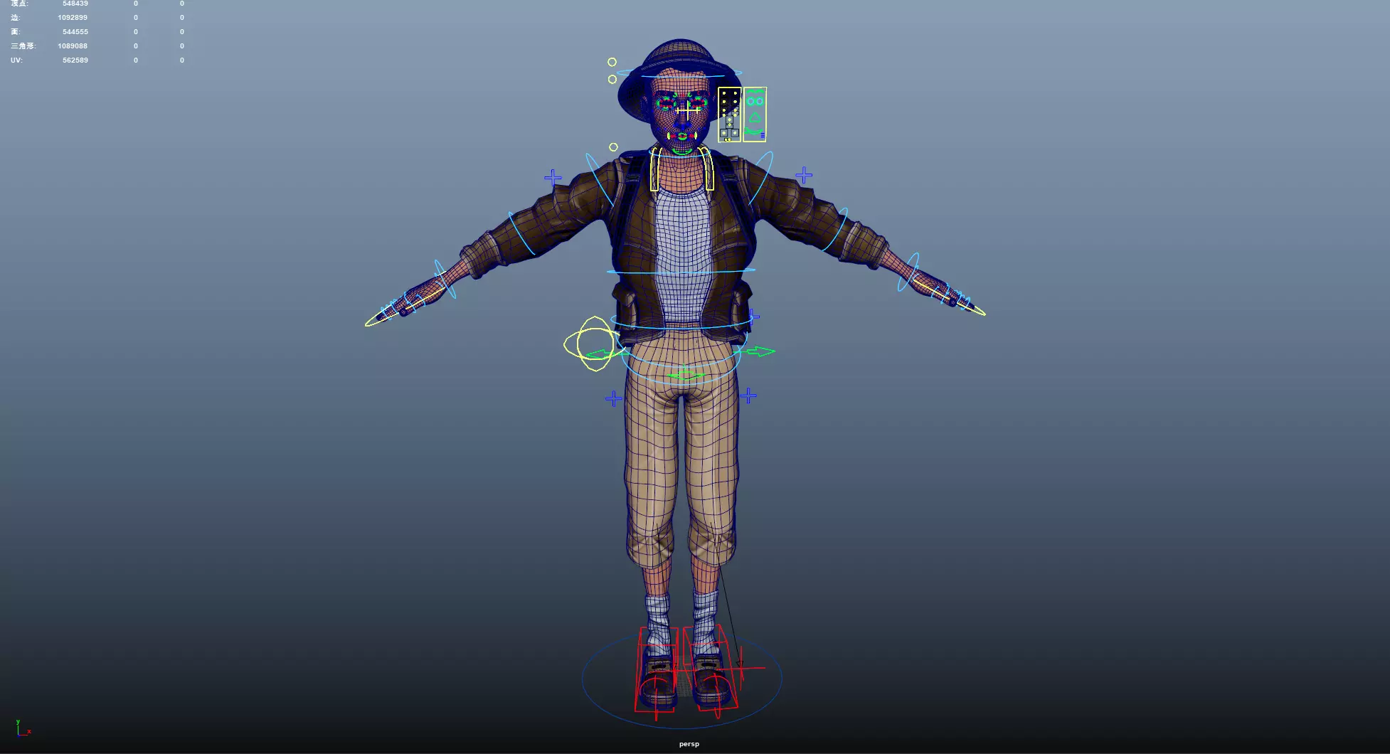 Explorer Cartoon Character Low-poly 3D model_21