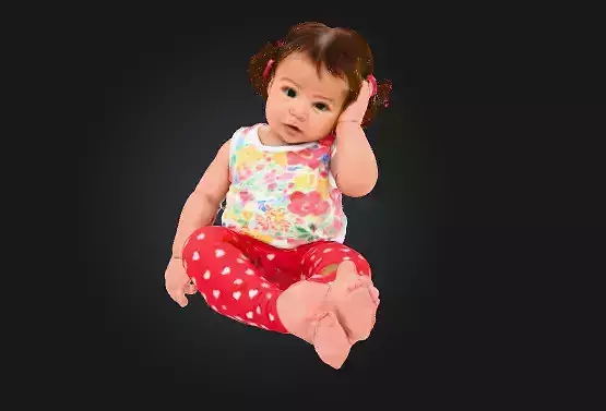 sweet sleepy toddler Low-poly 3D model