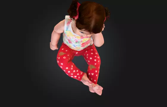 sweet sleepy toddler Low-poly 3D model_4