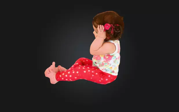 sweet sleepy toddler Low-poly 3D model_3