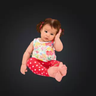 sweet sleepy toddler Low-poly 3D model_1