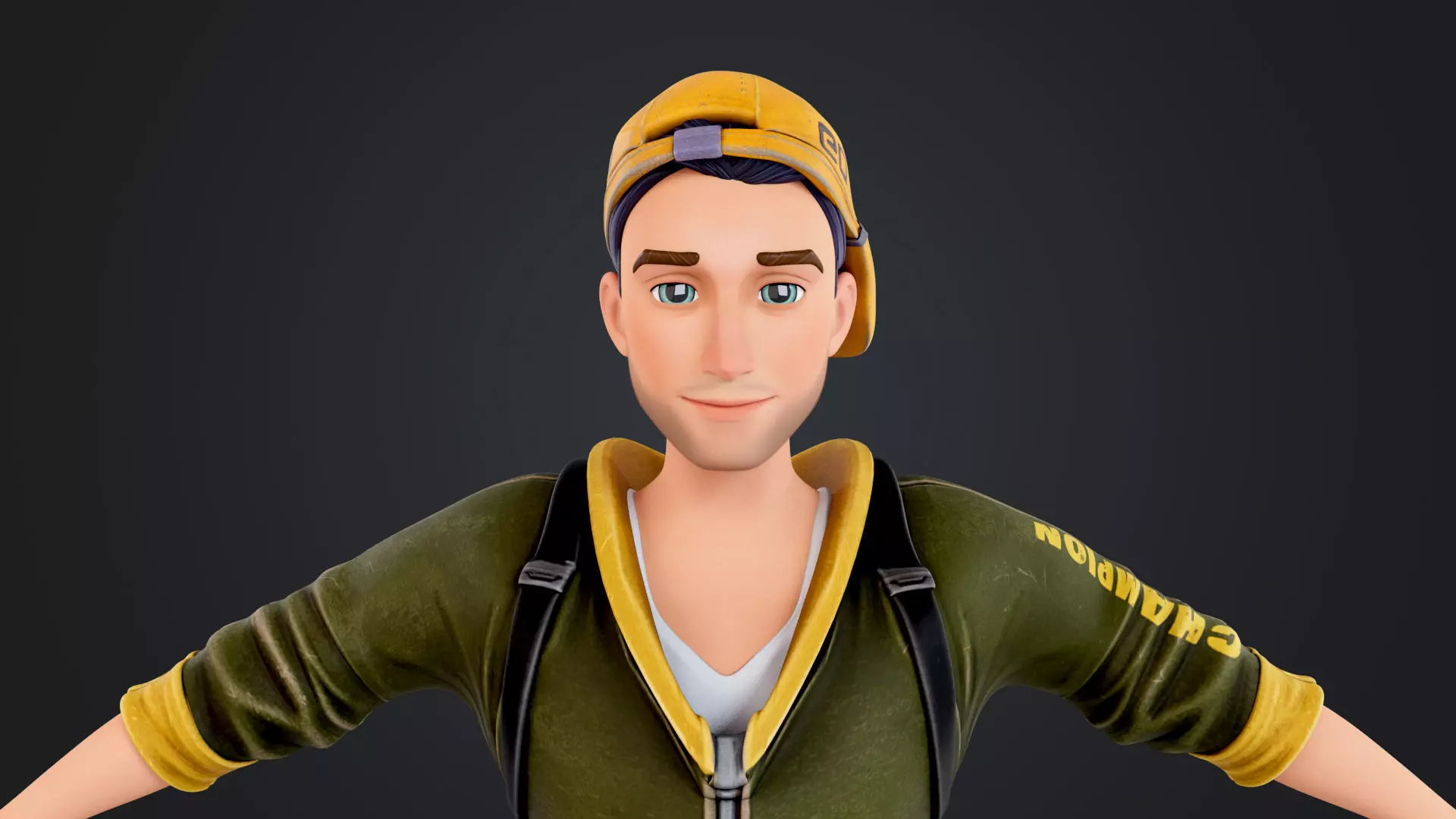 Explorer Cartoon Character Low-poly 3D model_13