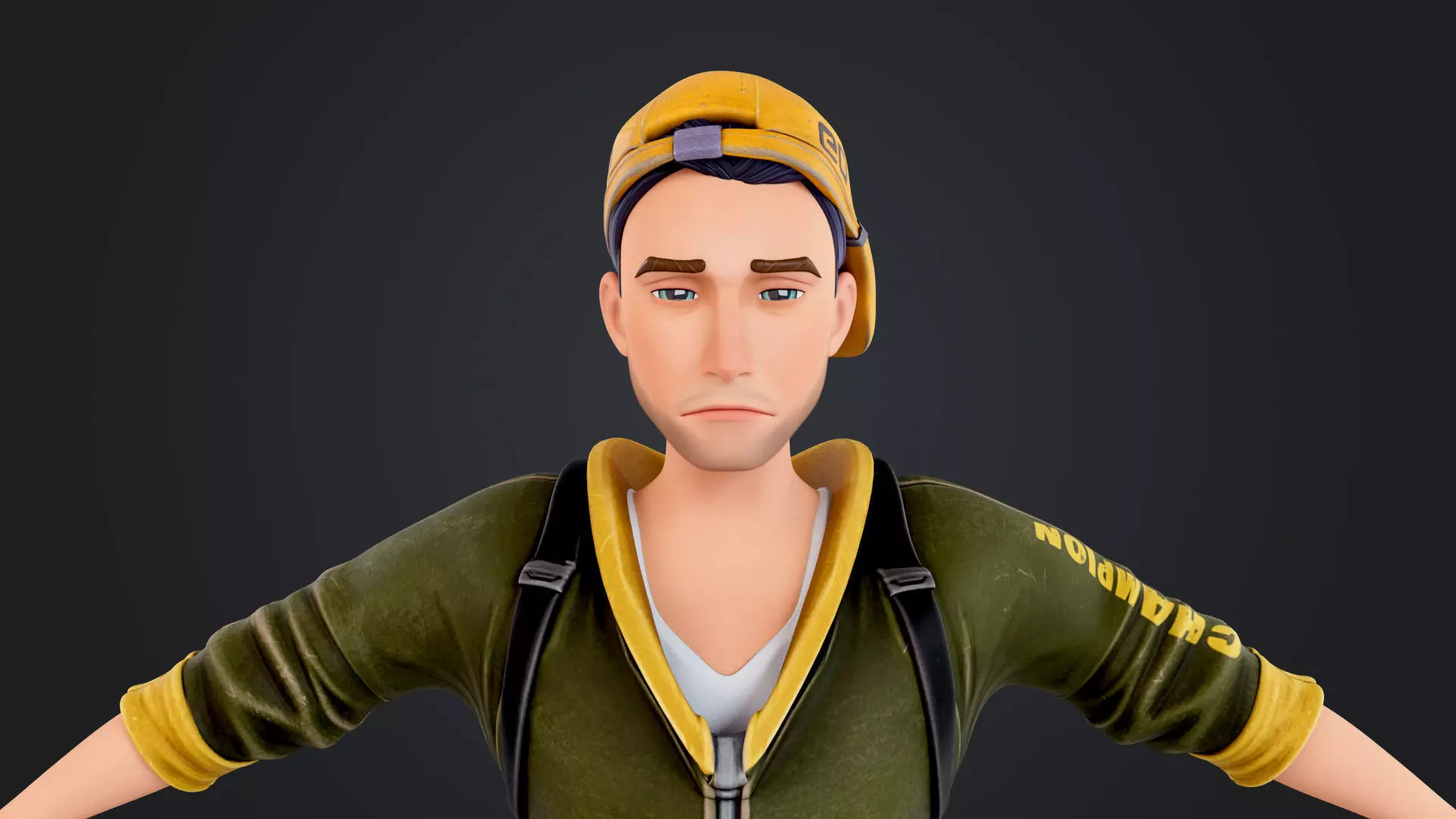 Explorer Cartoon Character Low-poly 3D model_15