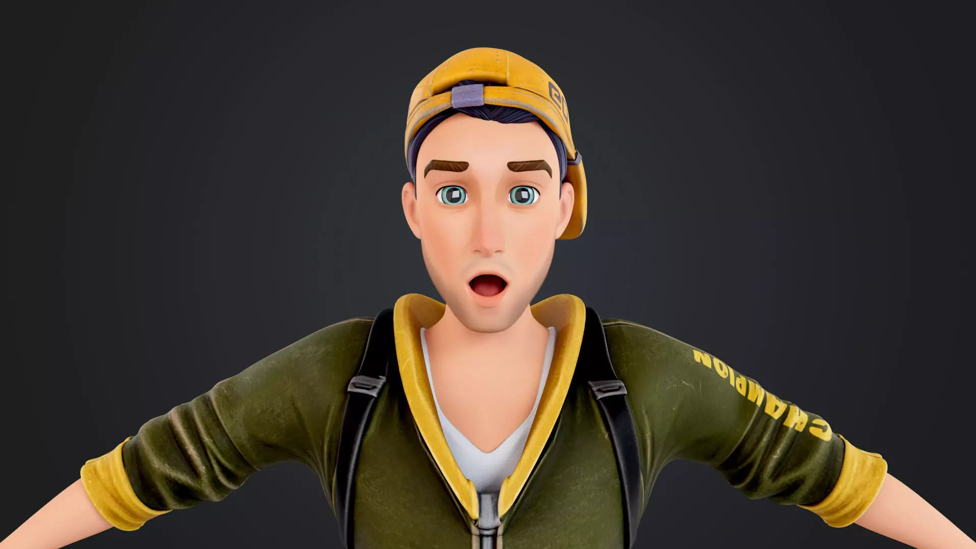 Explorer Cartoon Character Low-poly 3D model_16