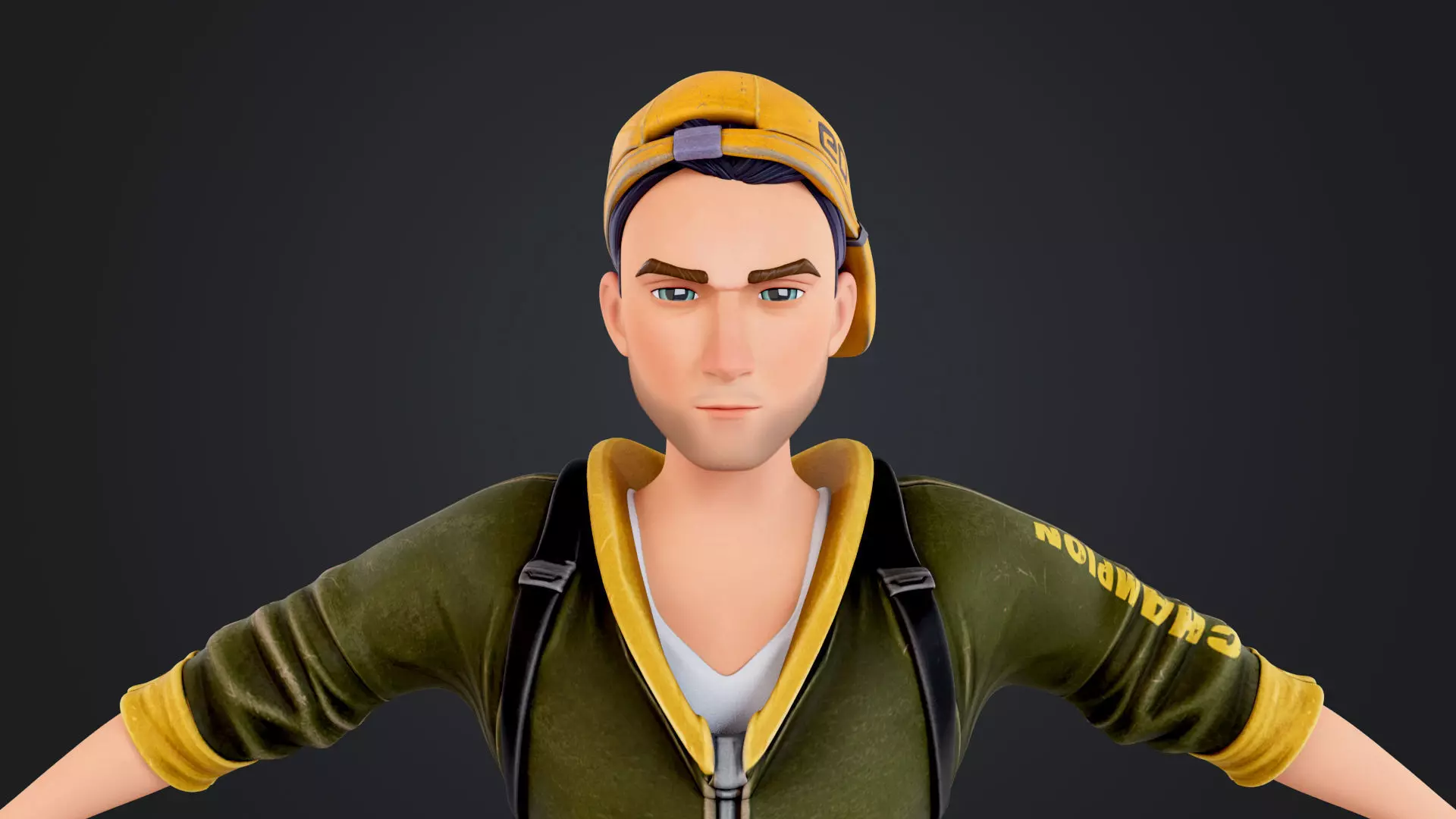 Explorer Cartoon Character Low-poly 3D model_14