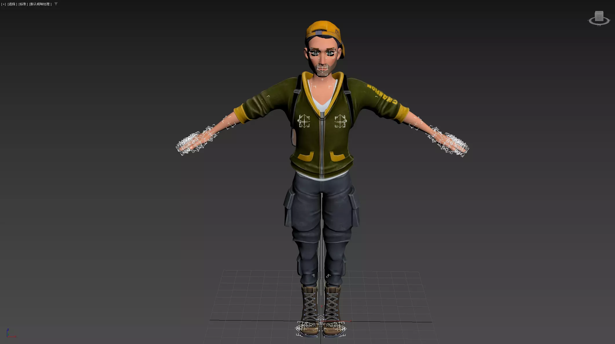 Explorer Cartoon Character Low-poly 3D model_27