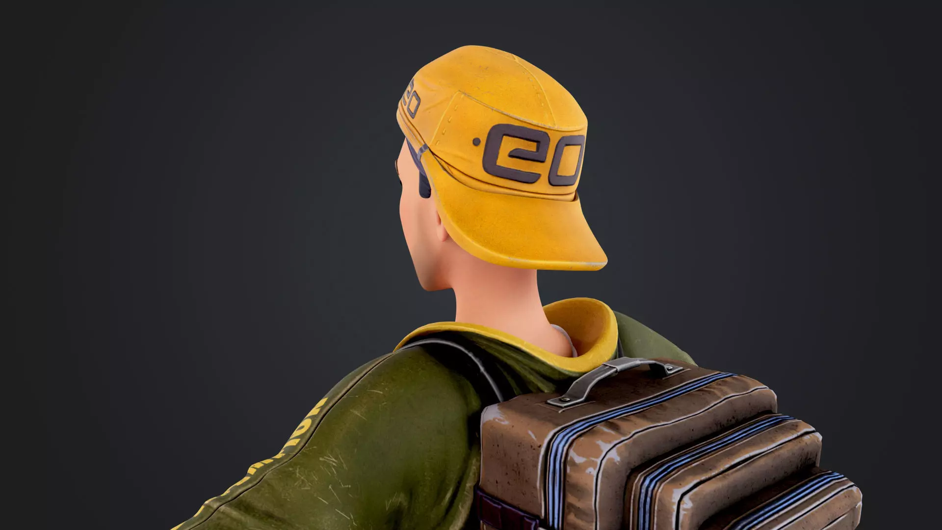 Explorer Cartoon Character Low-poly 3D model_11