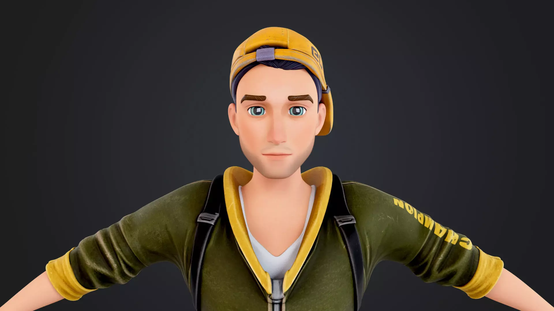 Explorer Cartoon Character Low-poly 3D model_8