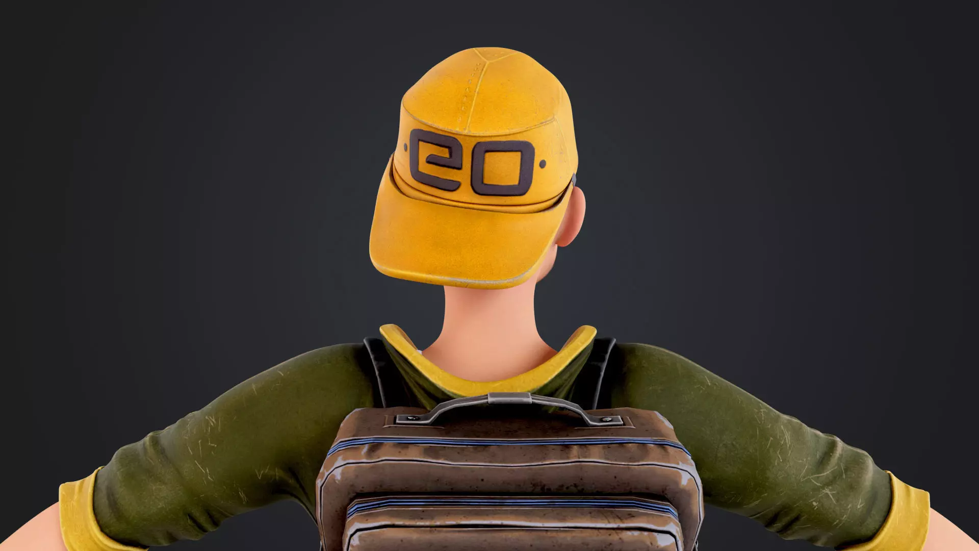 Explorer Cartoon Character Low-poly 3D model_12